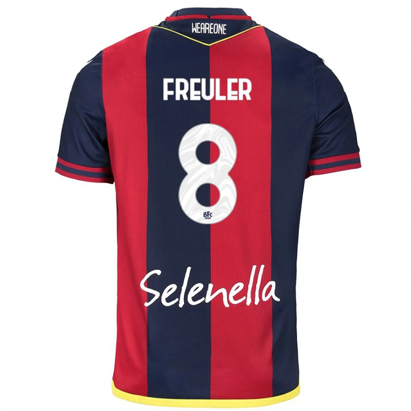 Danxen Uomo Maglia Remo Freuler #8 Rosso Blu Reale Kit Gara Home 2024/25 Maglietta