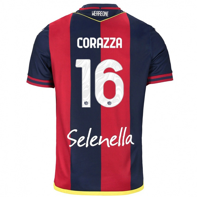 Danxen Uomo Maglia Tommaso Corazza #16 Rosso Blu Reale Kit Gara Home 2024/25 Maglietta