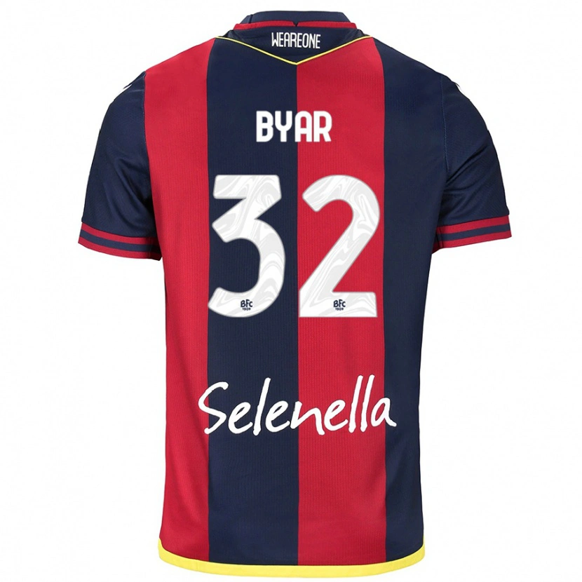 Danxen Uomo Maglia Naïm Byar #32 Rosso Blu Reale Kit Gara Home 2024/25 Maglietta