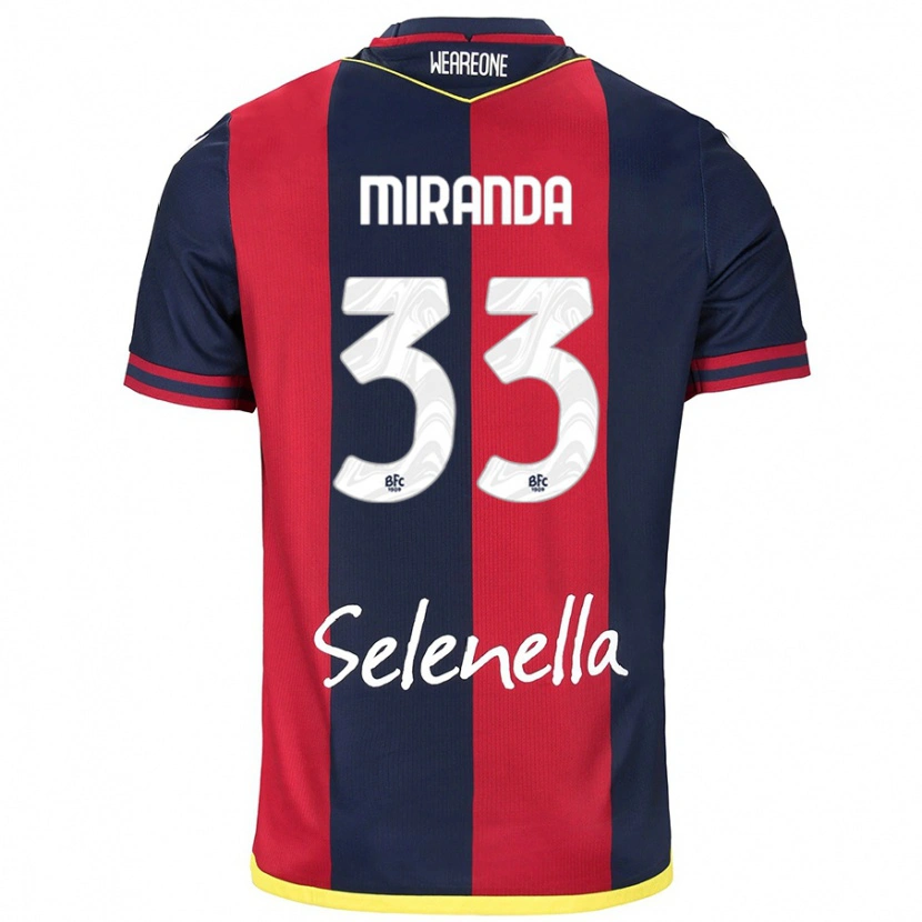 Danxen Uomo Maglia Juan Miranda #33 Rosso Blu Reale Kit Gara Home 2024/25 Maglietta
