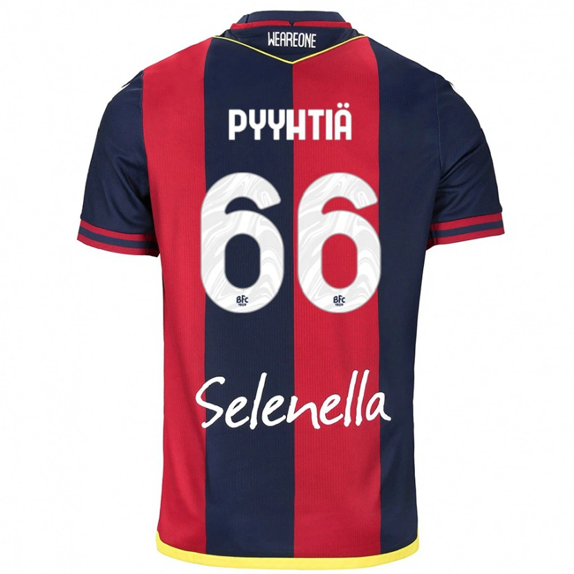 Danxen Uomo Maglia Niklas Pyyhtiä #66 Rosso Blu Reale Kit Gara Home 2024/25 Maglietta