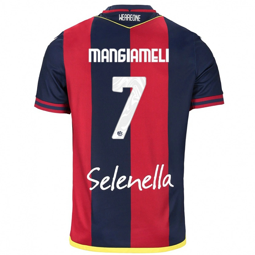 Danxen Uomo Maglia Federico Mangiameli #7 Rosso Blu Reale Kit Gara Home 2024/25 Maglietta