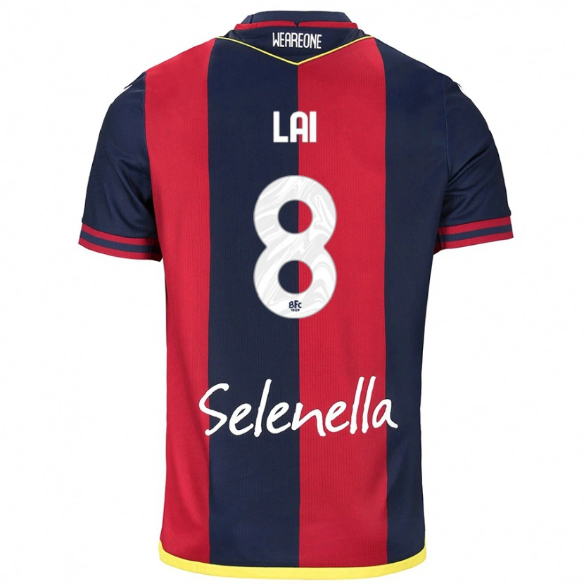 Danxen Uomo Maglia Luca Lai #8 Rosso Blu Reale Kit Gara Home 2024/25 Maglietta