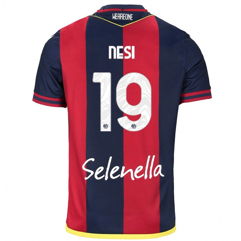 Danxen Uomo Maglia Luca Nesi #19 Rosso Blu Reale Kit Gara Home 2024/25 Maglietta