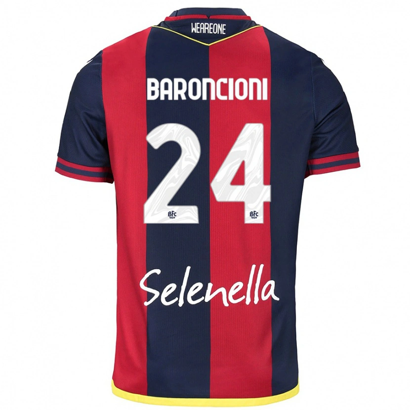 Danxen Uomo Maglia Davide Baroncioni #24 Rosso Blu Reale Kit Gara Home 2024/25 Maglietta