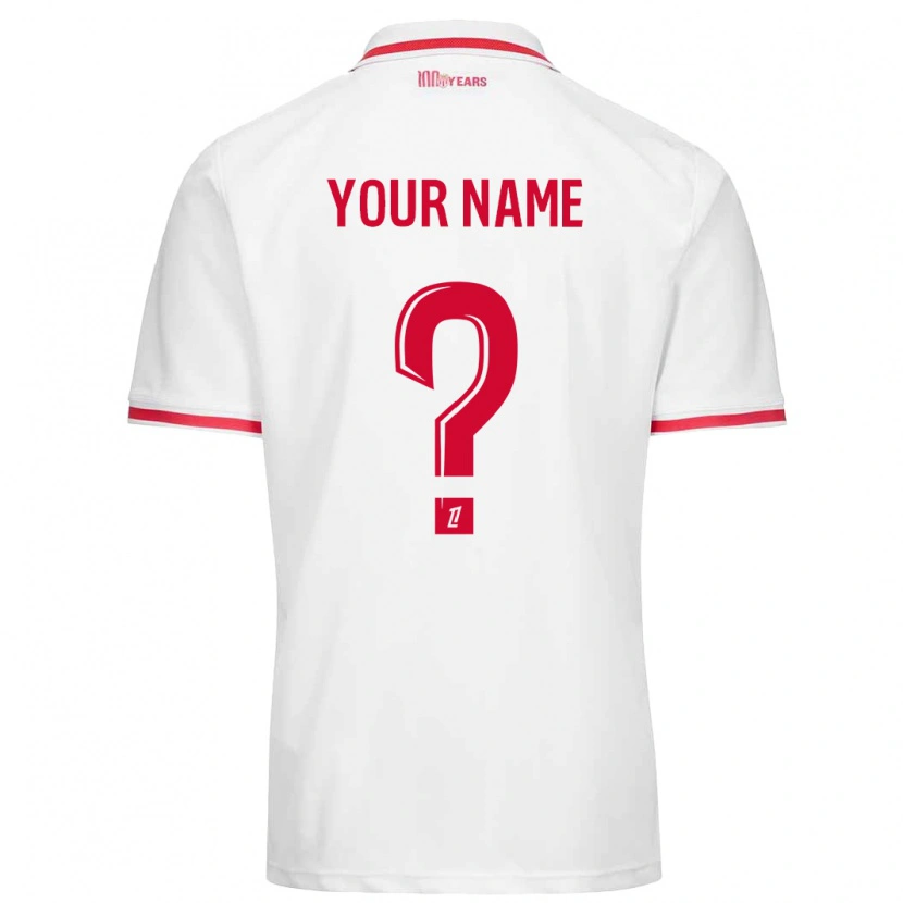 Danxen Uomo Maglia Il Tuo Nome #0 Bianco Rosso Kit Gara Home 2024/25 Maglietta