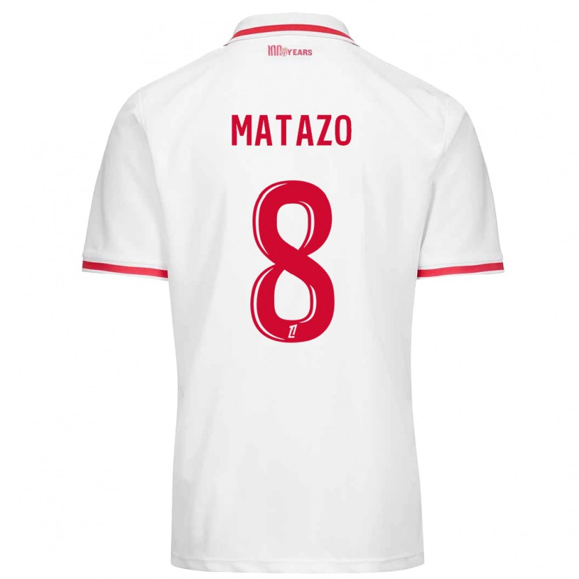 Danxen Uomo Maglia Eliot Matazo #8 Bianco Rosso Kit Gara Home 2024/25 Maglietta