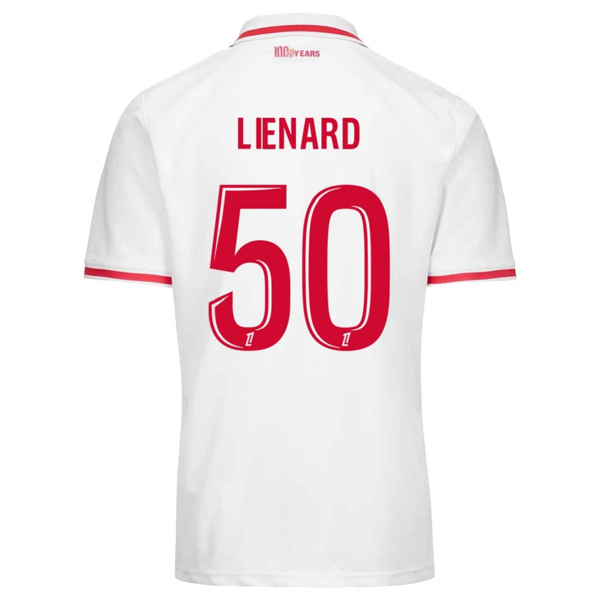 Danxen Uomo Maglia Yann Lienard #50 Bianco Rosso Kit Gara Home 2024/25 Maglietta