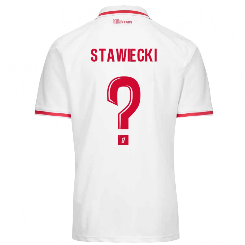 Danxen Uomo Maglia Jules Stawiecki #0 Bianco Rosso Kit Gara Home 2024/25 Maglietta