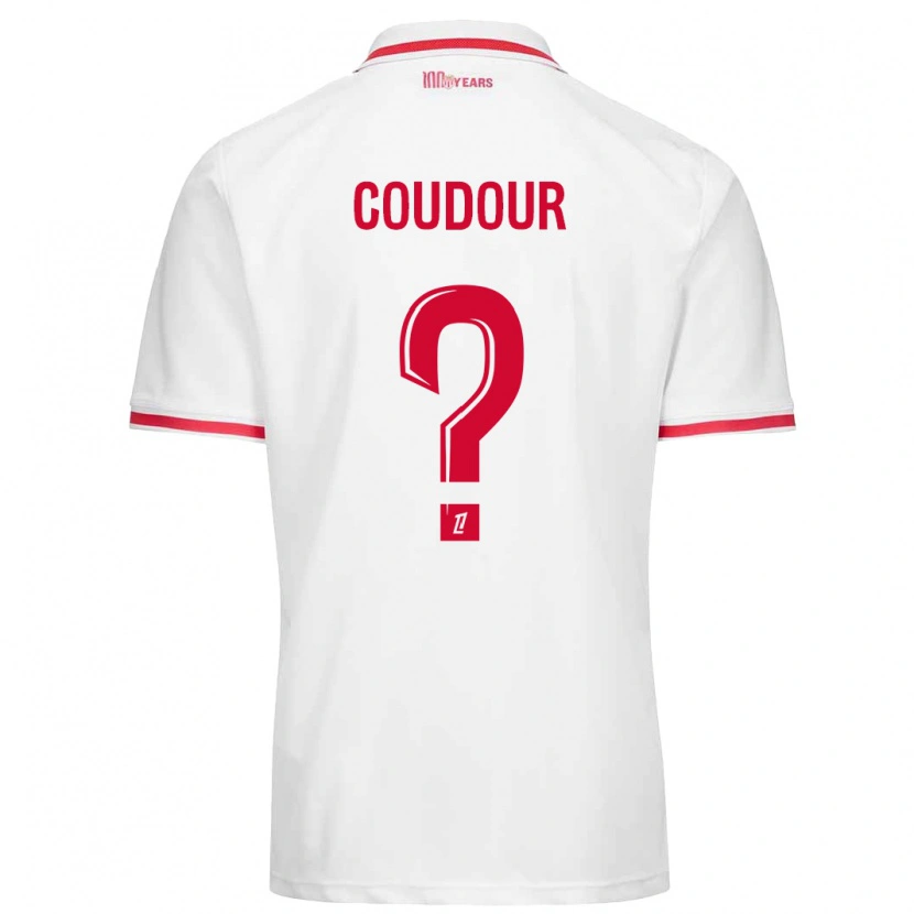 Danxen Uomo Maglia Mathis Coudour #0 Bianco Rosso Kit Gara Home 2024/25 Maglietta