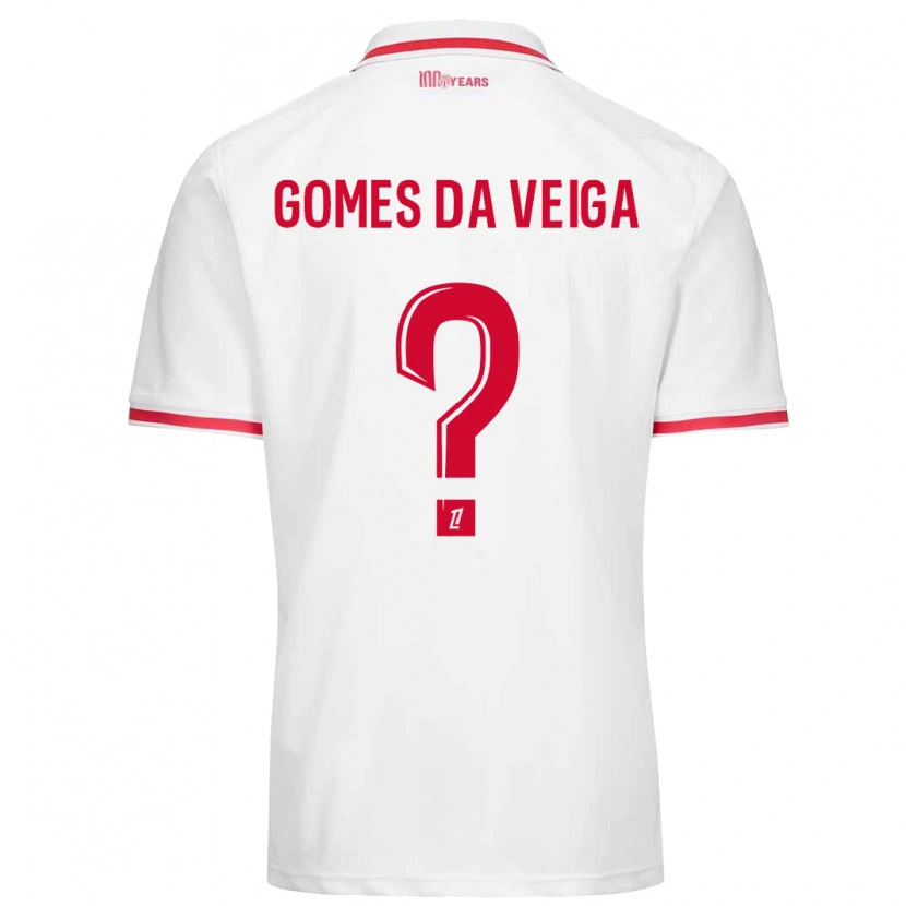 Danxen Uomo Maglia Melvin Gomes Da Veiga #0 Bianco Rosso Kit Gara Home 2024/25 Maglietta