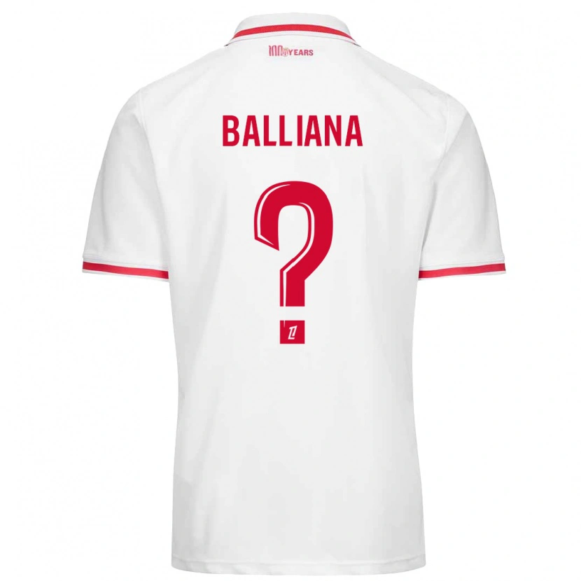 Danxen Uomo Maglia David Balliana #0 Bianco Rosso Kit Gara Home 2024/25 Maglietta