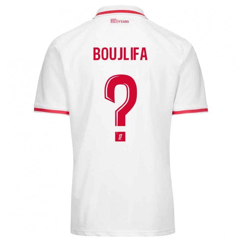 Danxen Uomo Maglia Fares Boujlifa #0 Bianco Rosso Kit Gara Home 2024/25 Maglietta