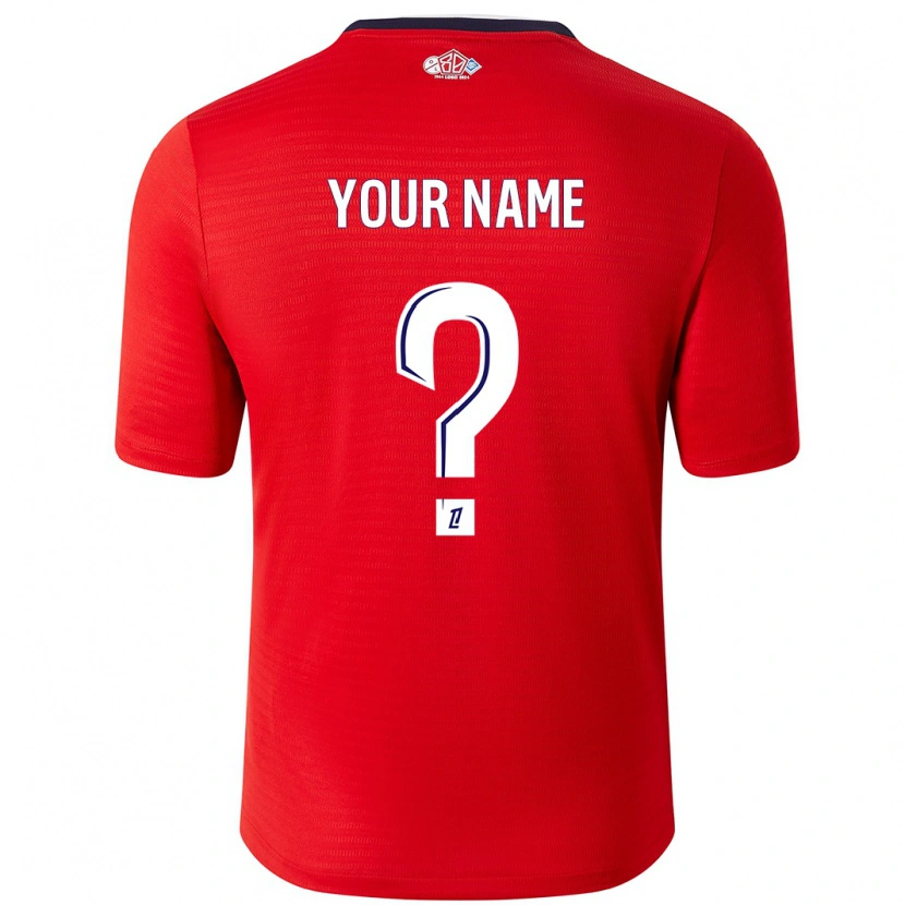 Danxen Uomo Maglia Il Tuo Nome #0 Rosso Bianco Kit Gara Home 2024/25 Maglietta