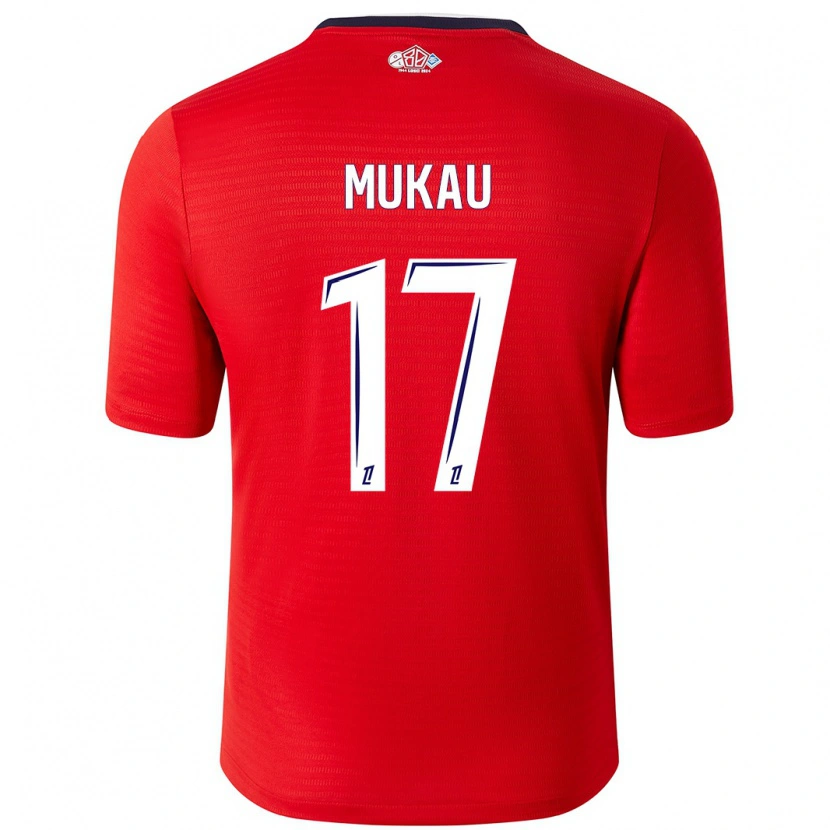 Danxen Uomo Maglia Ngal'ayel Mukau #17 Rosso Bianco Kit Gara Home 2024/25 Maglietta