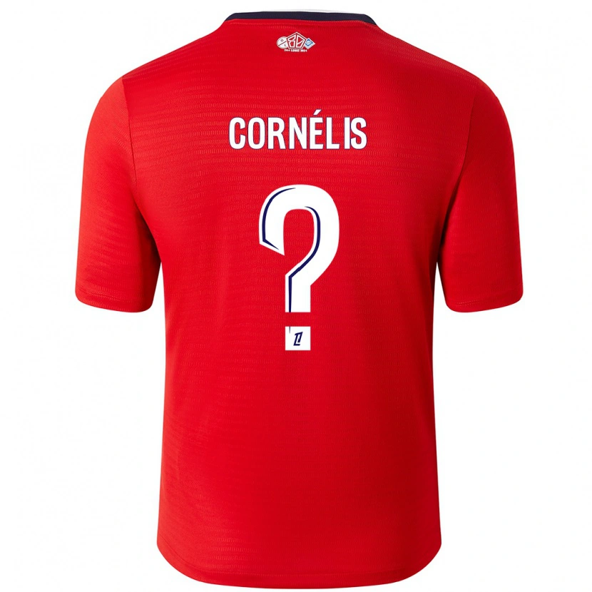 Danxen Uomo Maglia Aristide Cornélis #0 Rosso Bianco Kit Gara Home 2024/25 Maglietta