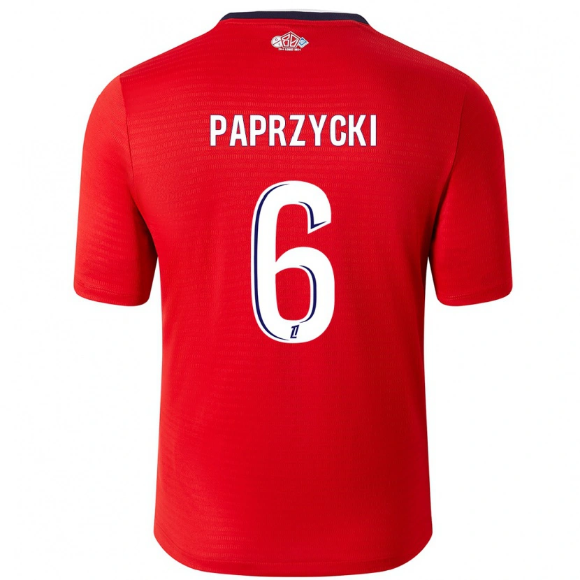 Danxen Uomo Maglia Aurore Paprzycki #6 Rosso Bianco Kit Gara Home 2024/25 Maglietta