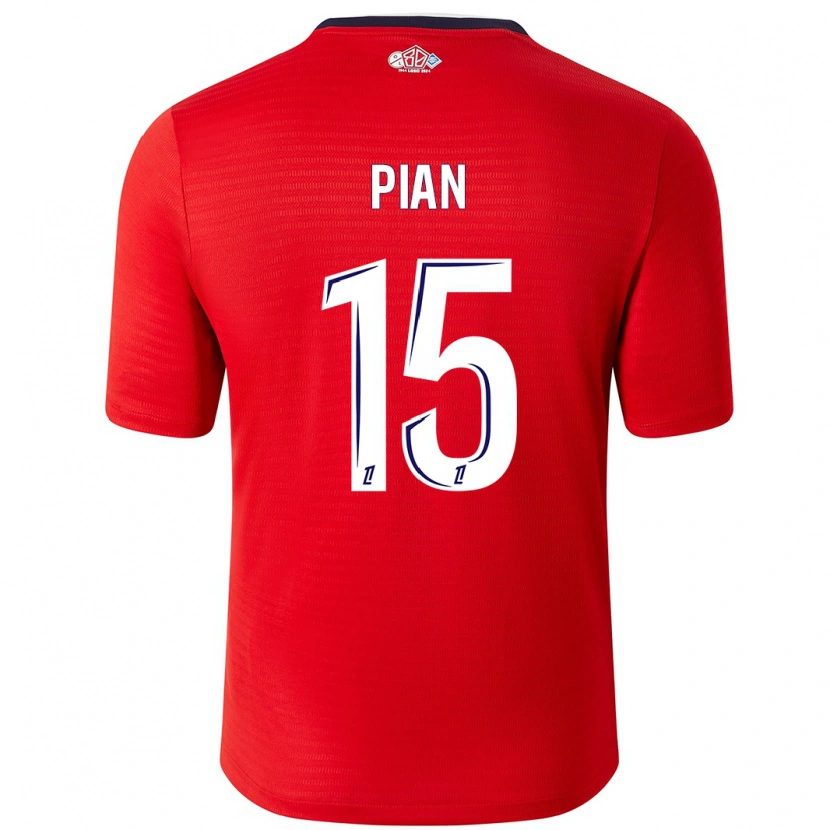 Danxen Uomo Maglia Julie Pian #15 Rosso Bianco Kit Gara Home 2024/25 Maglietta