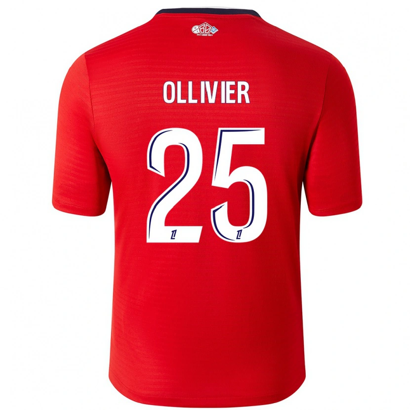 Danxen Uomo Maglia Agathe Ollivier #25 Rosso Bianco Kit Gara Home 2024/25 Maglietta