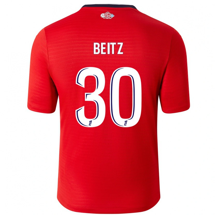 Danxen Uomo Maglia Taylor Beitz #30 Rosso Bianco Kit Gara Home 2024/25 Maglietta