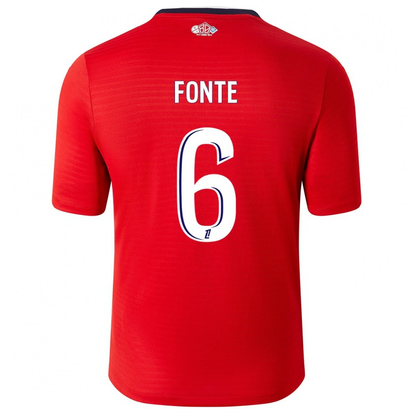 Danxen Uomo Maglia Jose Fonte #6 Rosso Bianco Kit Gara Home 2024/25 Maglietta