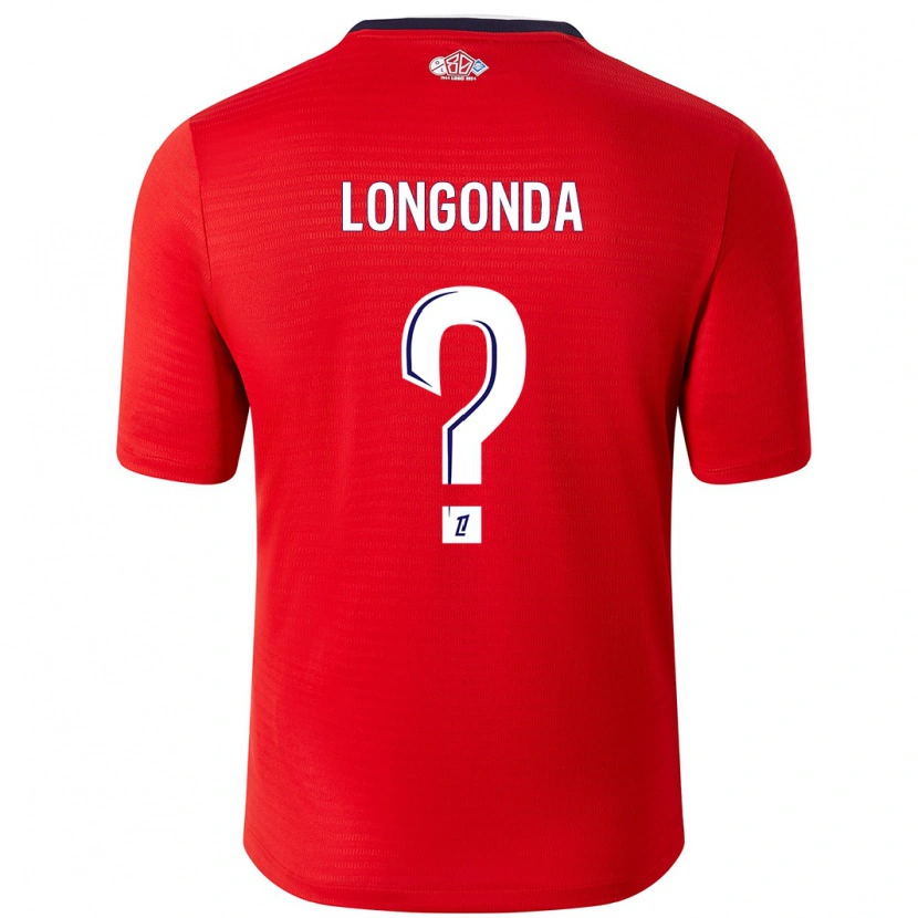 Danxen Uomo Maglia Jean-Pierre Longonda #0 Rosso Bianco Kit Gara Home 2024/25 Maglietta