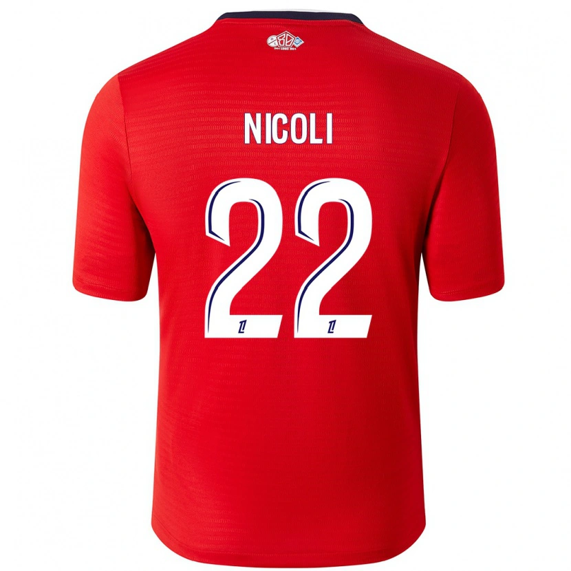 Danxen Uomo Maglia Morgane Nicoli #22 Rosso Bianco Kit Gara Home 2024/25 Maglietta