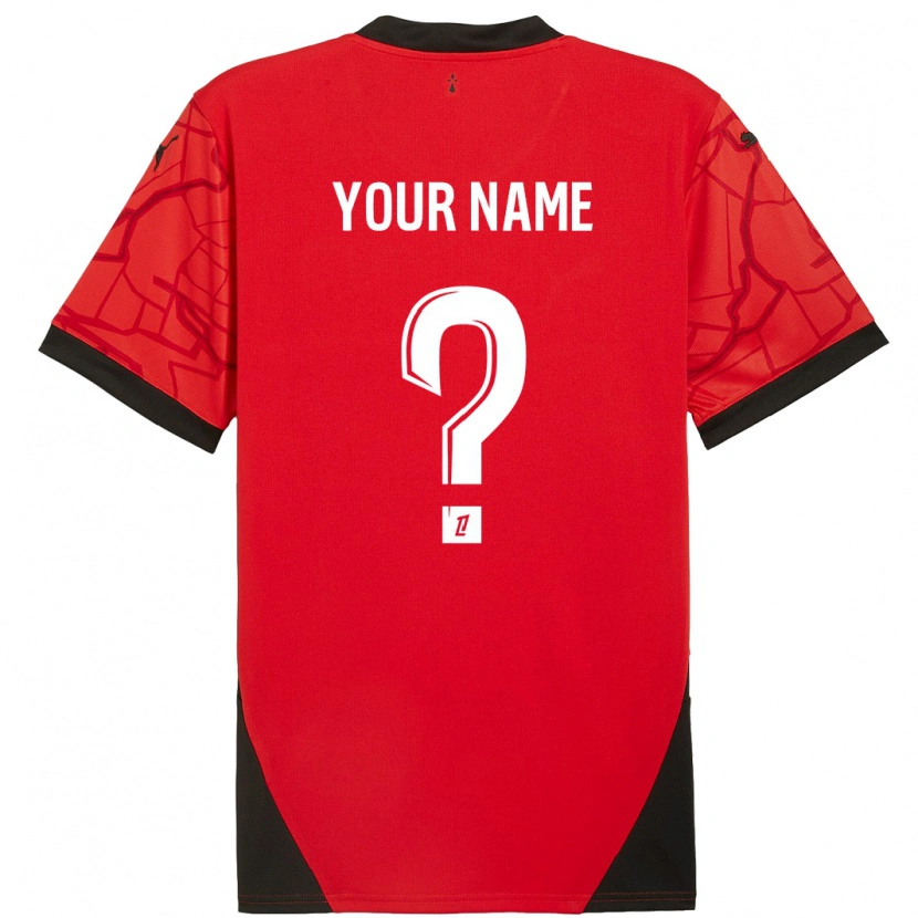 Danxen Uomo Maglia Il Tuo Nome #0 Rosso Nero Kit Gara Home 2024/25 Maglietta