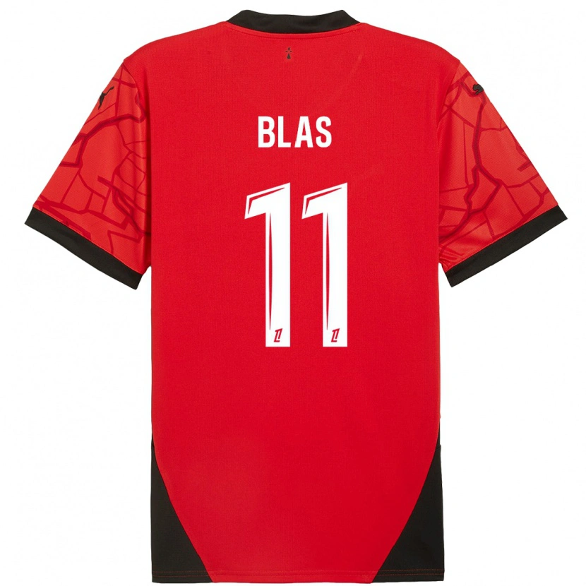 Danxen Uomo Maglia Ludovic Blas #11 Rosso Nero Kit Gara Home 2024/25 Maglietta