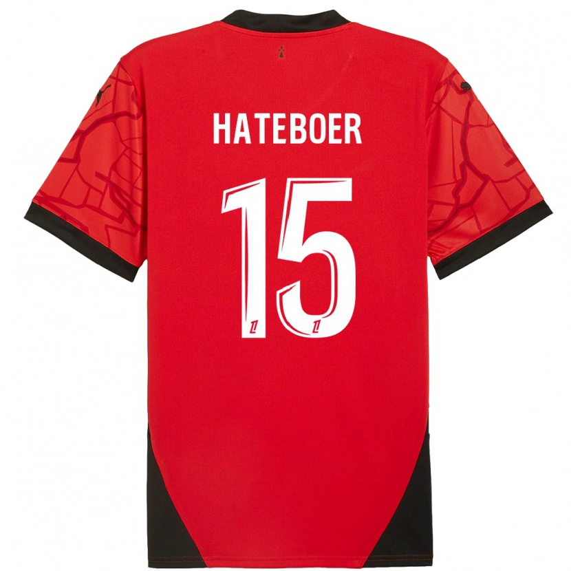 Danxen Uomo Maglia Hans Hateboer #15 Rosso Nero Kit Gara Home 2024/25 Maglietta