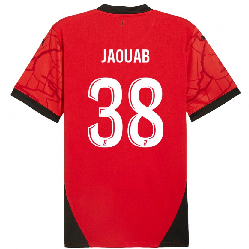 Danxen Uomo Maglia Mohamed Jaouab #38 Rosso Nero Kit Gara Home 2024/25 Maglietta