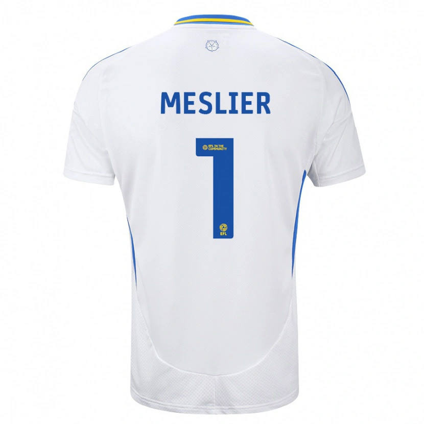 Danxen Uomo Maglia Illan Meslier #1 Bianco Blu Kit Gara Home 2024/25 Maglietta