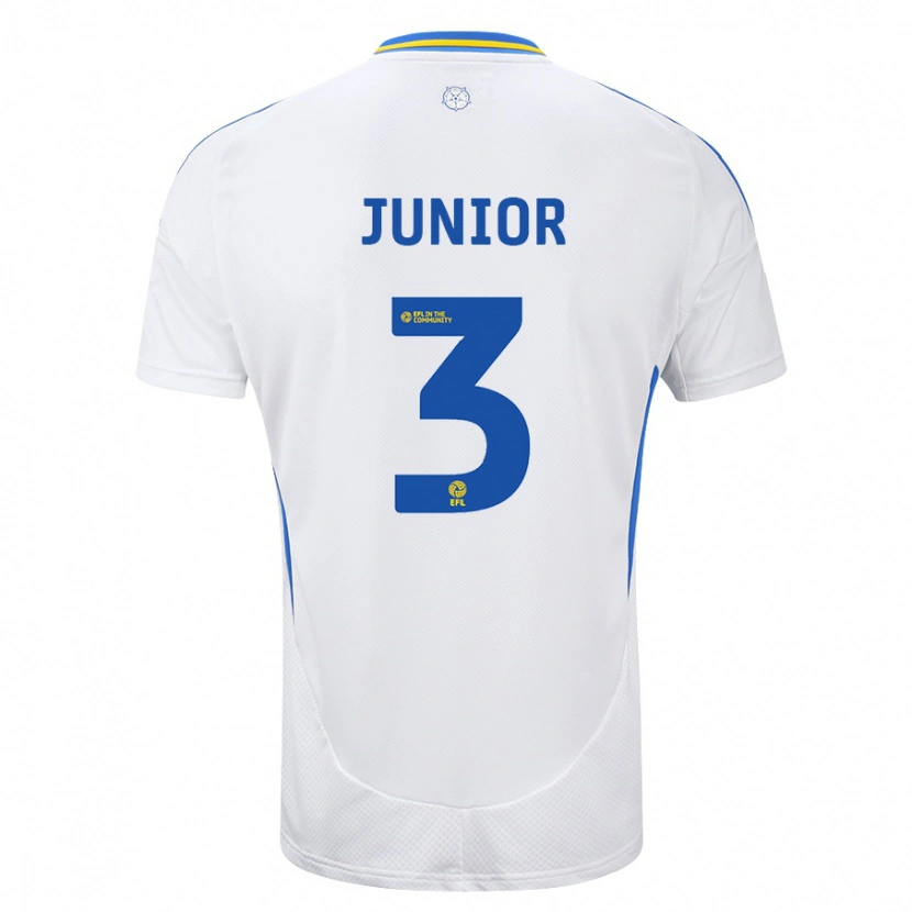 Danxen Uomo Maglia Junior Firpo #3 Bianco Blu Kit Gara Home 2024/25 Maglietta