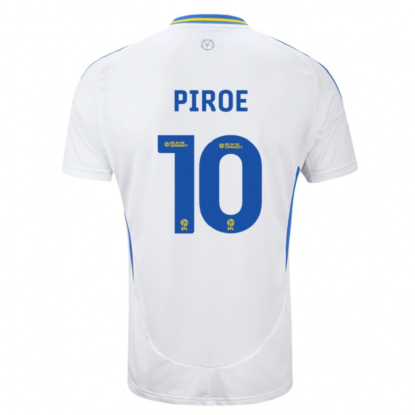 Danxen Uomo Maglia Joël Piroe #10 Bianco Blu Kit Gara Home 2024/25 Maglietta