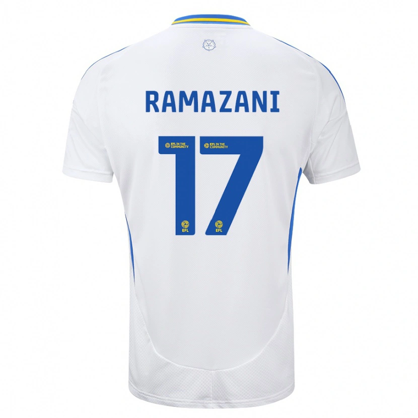 Danxen Uomo Maglia Largie Ramazani #17 Bianco Blu Kit Gara Home 2024/25 Maglietta