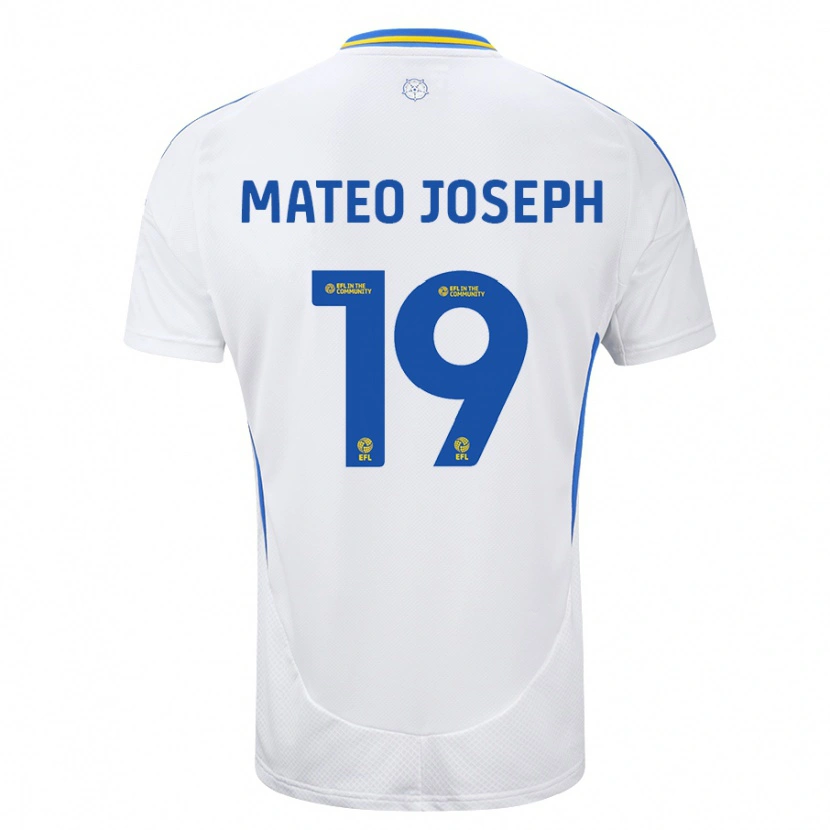 Danxen Uomo Maglia Mateo Joseph #19 Bianco Blu Kit Gara Home 2024/25 Maglietta