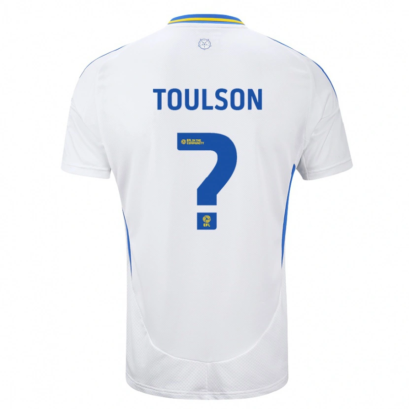 Danxen Uomo Maglia Daniel Toulson #0 Bianco Blu Kit Gara Home 2024/25 Maglietta