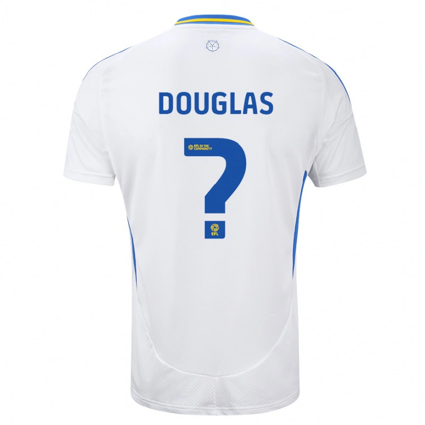 Danxen Uomo Maglia Connor Douglas #0 Bianco Blu Kit Gara Home 2024/25 Maglietta
