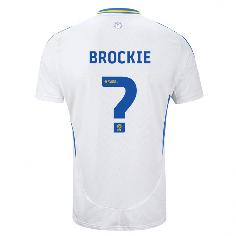 Danxen Uomo Maglia Devon Brockie #0 Bianco Blu Kit Gara Home 2024/25 Maglietta