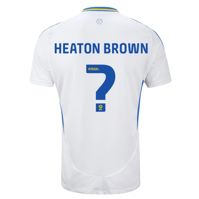 Danxen Uomo Maglia Heaton Brown #0 Bianco Blu Kit Gara Home 2024/25 Maglietta