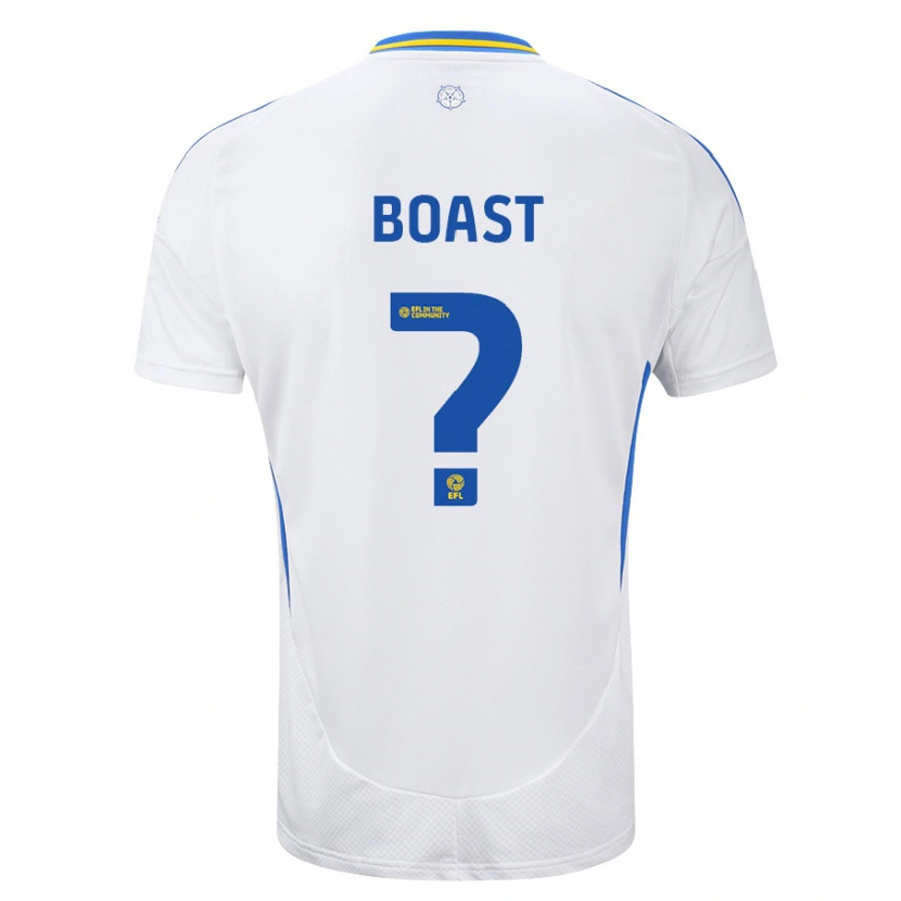 Danxen Uomo Maglia Oliver Boast #0 Bianco Blu Kit Gara Home 2024/25 Maglietta