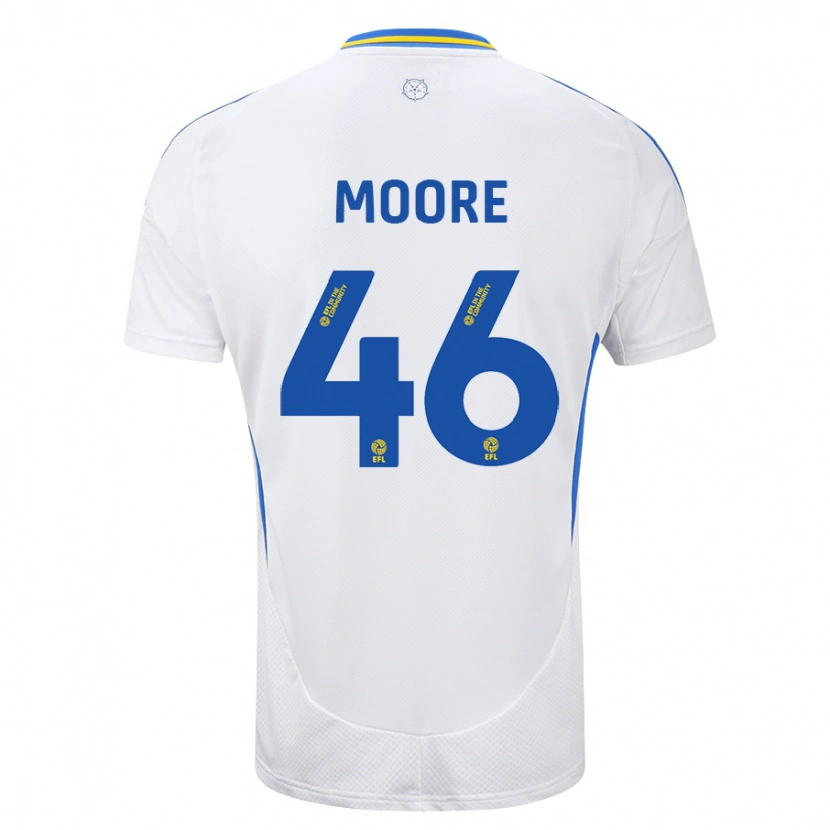 Danxen Uomo Maglia Kris Moore #46 Bianco Blu Kit Gara Home 2024/25 Maglietta