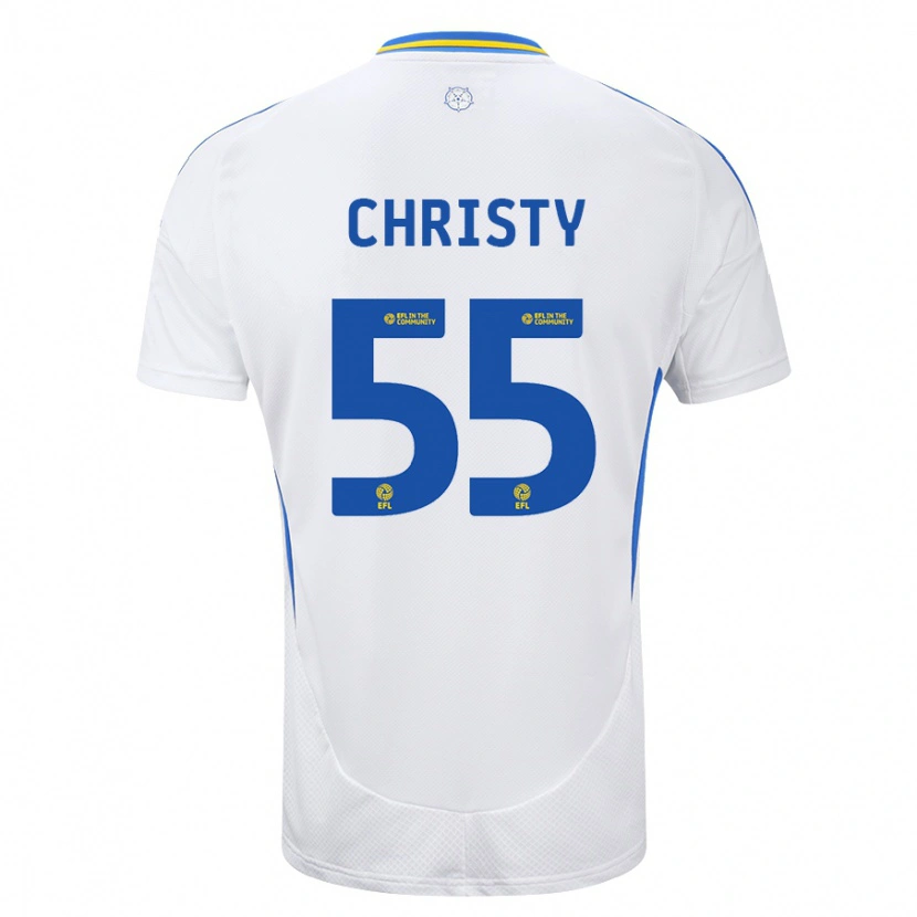 Danxen Uomo Maglia Harry Christy #55 Bianco Blu Kit Gara Home 2024/25 Maglietta
