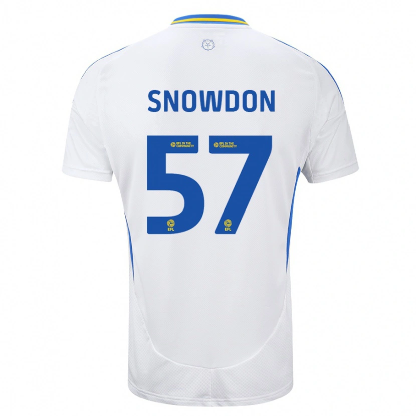 Danxen Uomo Maglia Joe Snowdon #57 Bianco Blu Kit Gara Home 2024/25 Maglietta