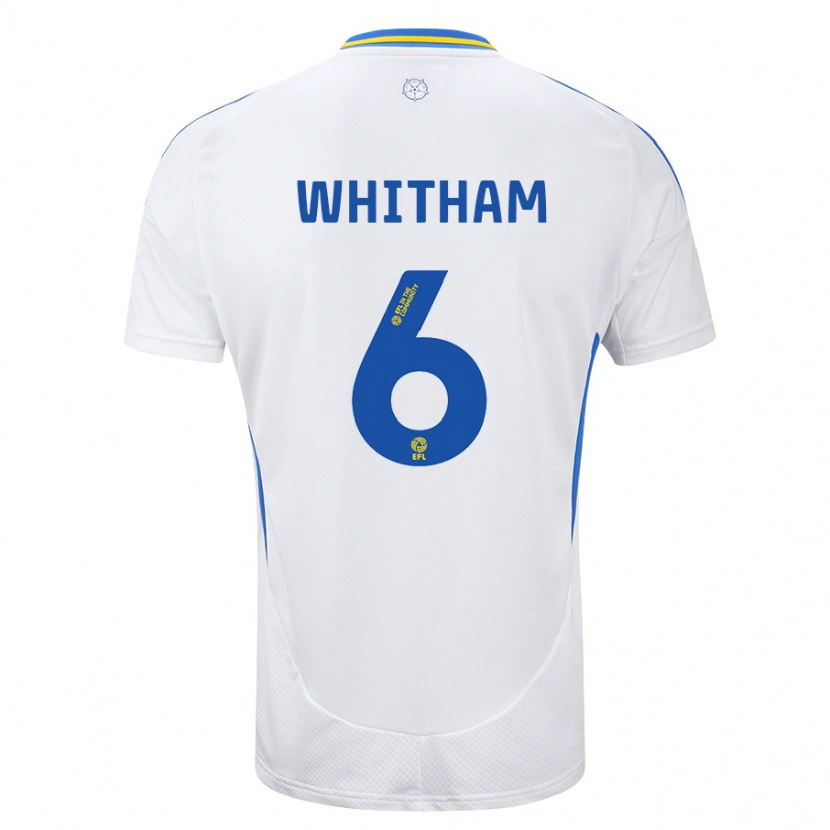 Danxen Uomo Maglia Danielle Whitham #6 Bianco Blu Kit Gara Home 2024/25 Maglietta
