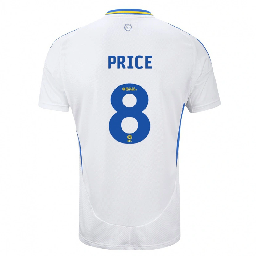 Danxen Uomo Maglia Leoni Price #8 Bianco Blu Kit Gara Home 2024/25 Maglietta