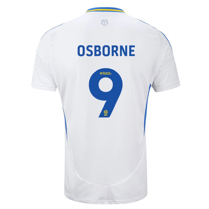 Danxen Uomo Maglia Jemimah Osborne #9 Bianco Blu Kit Gara Home 2024/25 Maglietta