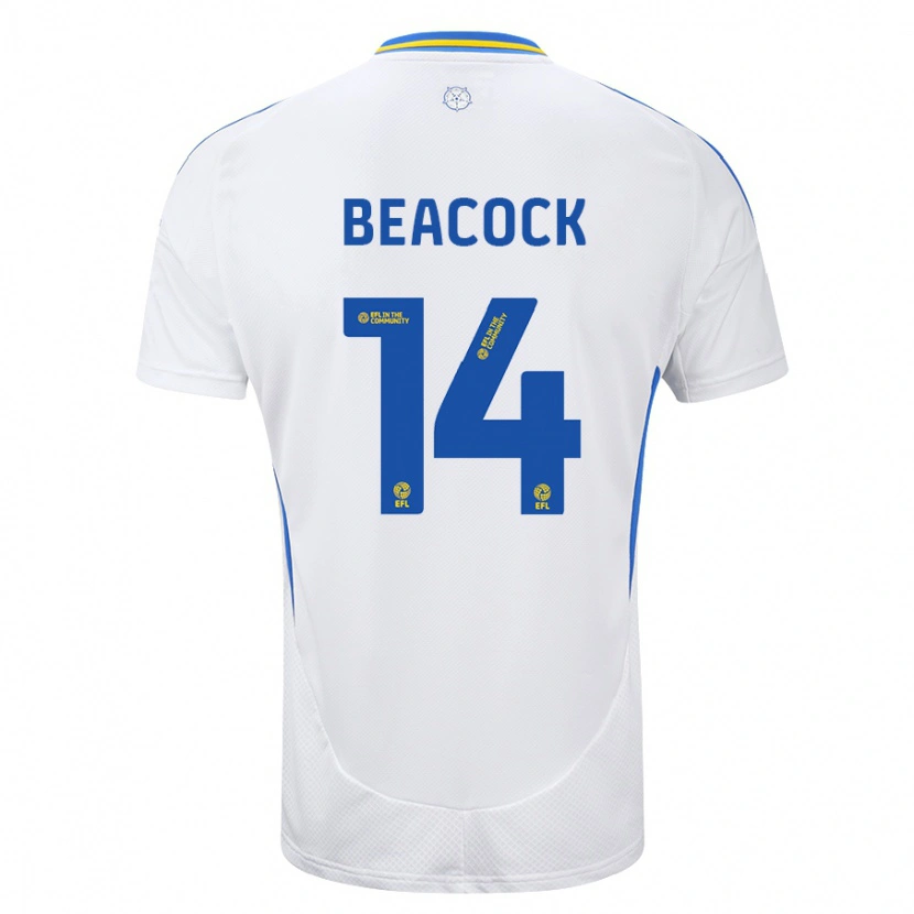 Danxen Uomo Maglia Molly Beacock #14 Bianco Blu Kit Gara Home 2024/25 Maglietta