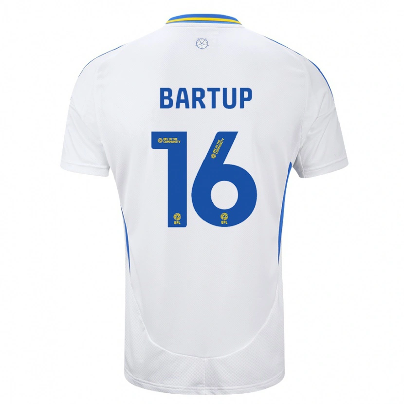 Danxen Uomo Maglia Laura Bartup #16 Bianco Blu Kit Gara Home 2024/25 Maglietta