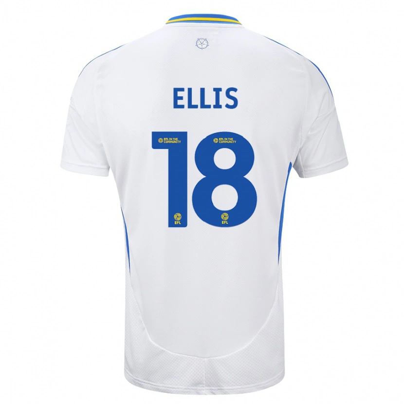 Danxen Uomo Maglia Macy Ellis #18 Bianco Blu Kit Gara Home 2024/25 Maglietta